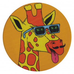 MULGA Untersetzer rund, 10,5 cm, Giraffe, Keramik - Kork