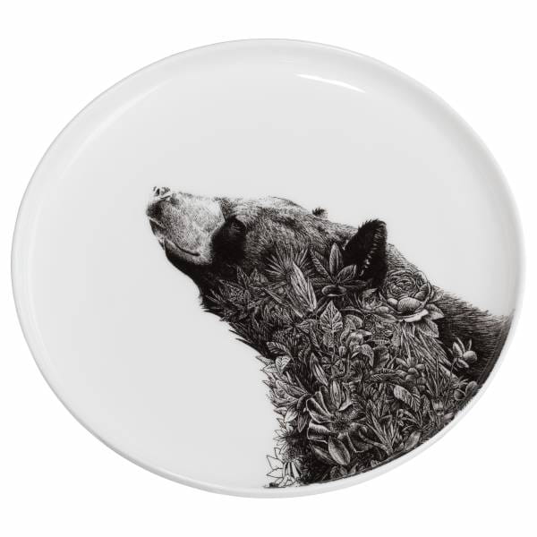 MARINI FERLAZZO Teller 20cm, Asiatic Black Bear, Premium-Keramik, in Geschenkbox