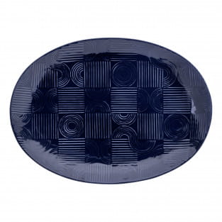 ARC Platte oval, 41 x 30 cm, Indigoblau, Premium-Keramik, in Geschenkbox