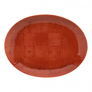 ARC Platte oval, 36 x 27 cm, Terracotta, Premium-Keramik, in Geschenkbox