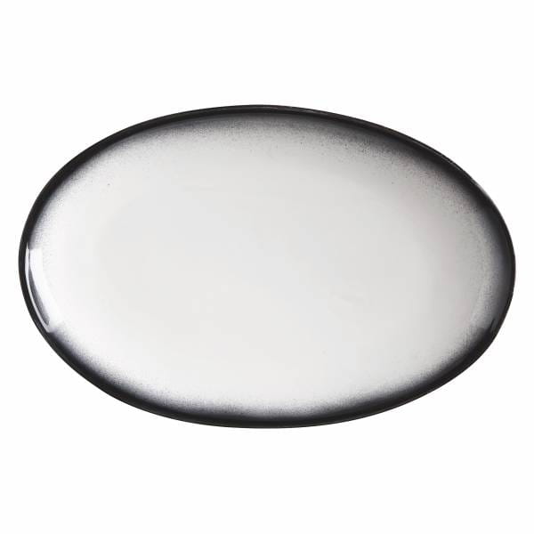 CAVIAR GRANITE Platte oval, 25 x 16 cm, Premium-Keramik