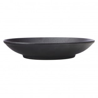 CAVIAR BLACK Schale auf Fuß, 25 cm, Premium-Keramik
