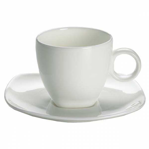 CASHMERE SQUARE Espressotasse mit Untertasse niedrig, Bone China Porzellan