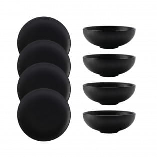 CAVIAR BLACK Dinner-Set 8-tlg., Premium-Keramik, in Geschenkbox