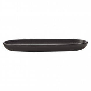 CAVIAR BLACK Platte 30 x 9 cm, Premium-Keramik