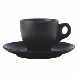 CAVIAR BLACK Espressotasse mit Untertasse, Premium-Keramik