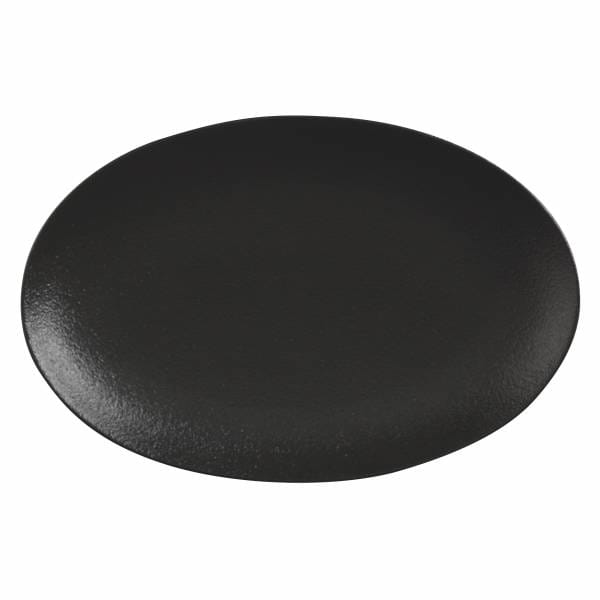CAVIAR BLACK Platte oval, 25 x 16 cm, Premium-Keramik